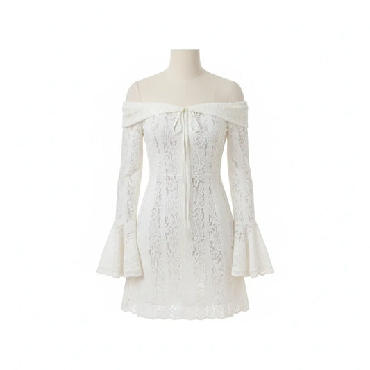 Elise Off-Shoulder Lace Mini Dress