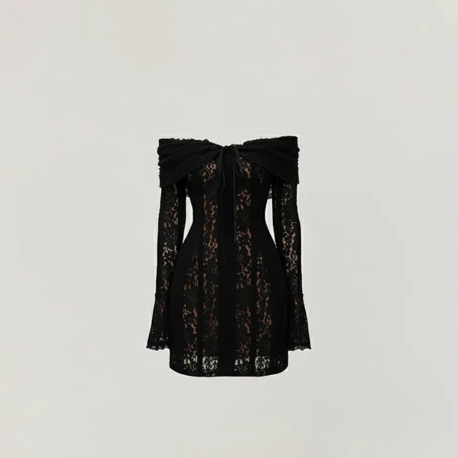 Elise Off-Shoulder Lace Mini Dress