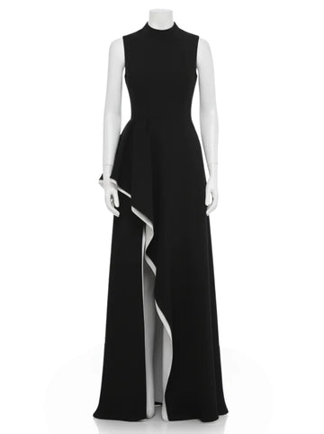Asymmetric Black Maxi Dress – Cut-Out Details