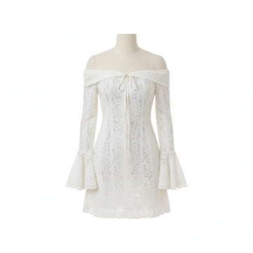 Elise Off-Shoulder Lace Mini Dress