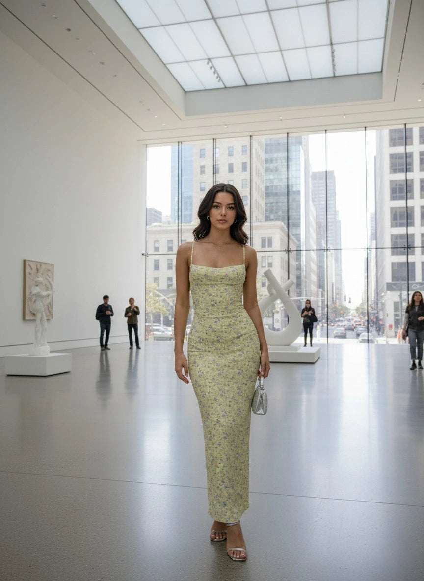 Mira Floral Knit Maxi Dress