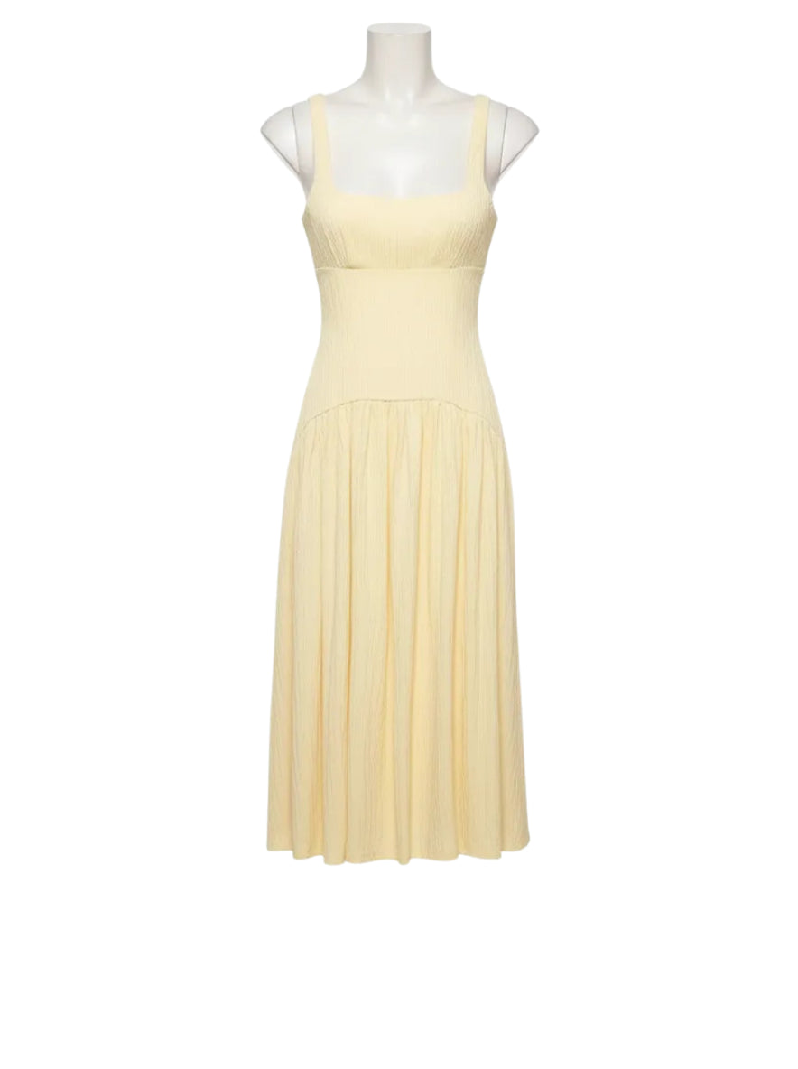 Vintage Midi Dress with Thin Straps – Urban Elegance