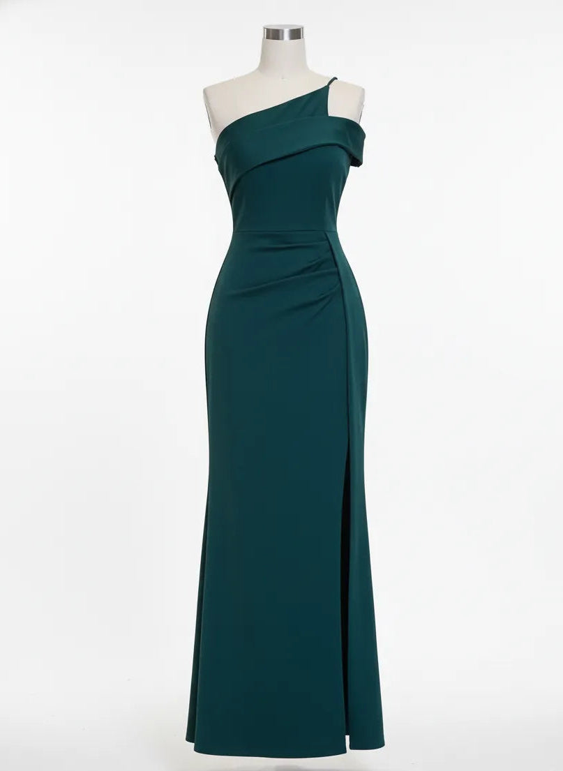 Asymmetric One-Shoulder Dress with Slit – Lanon Elegance