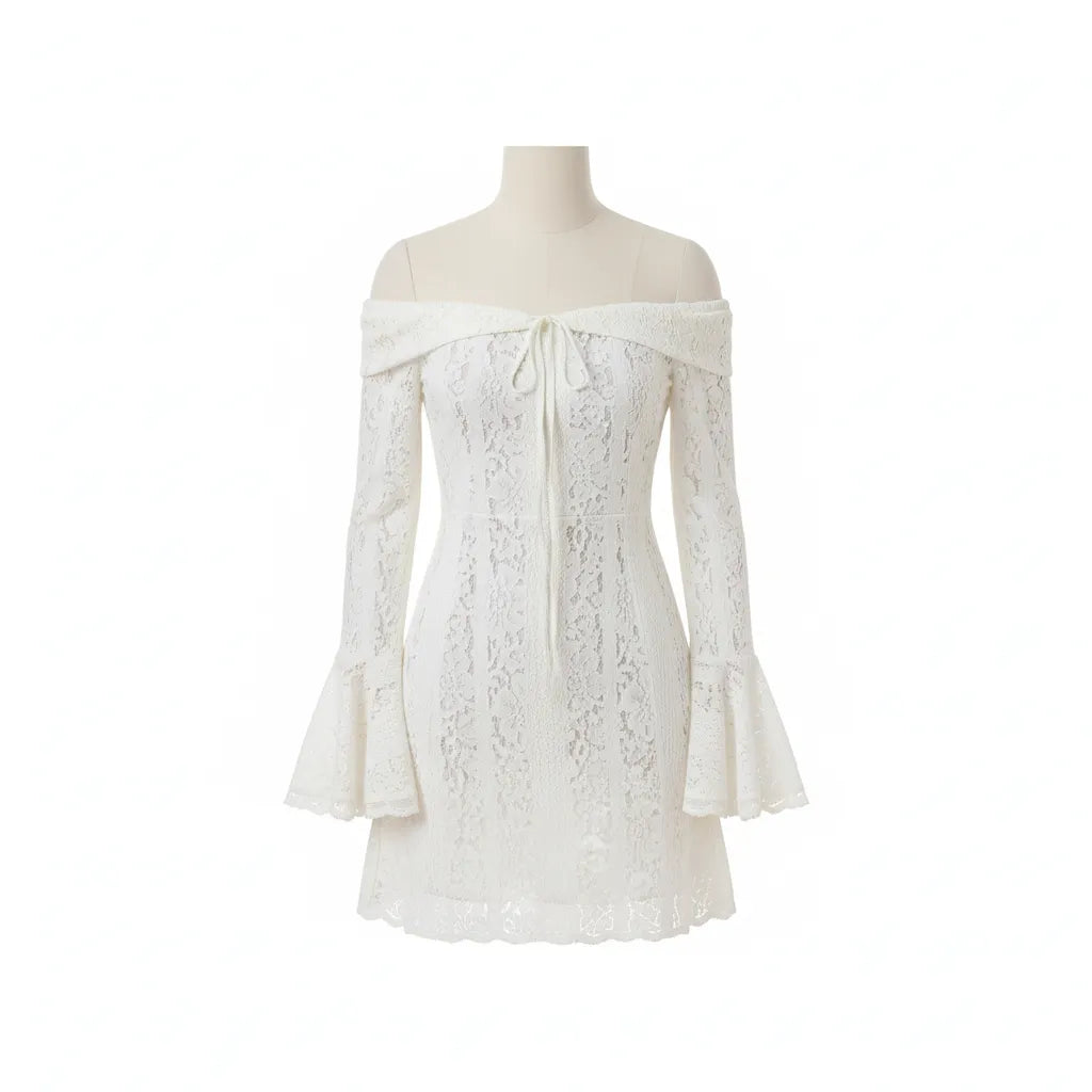 Elise Off-Shoulder Lace Mini Dress