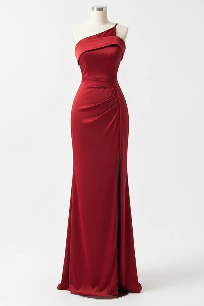 Asymmetric One-Shoulder Dress with Slit – Lanon Elegance