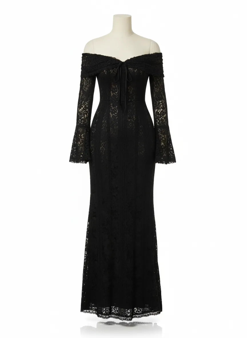Elise Off-Shoulder Lace Mini Dress