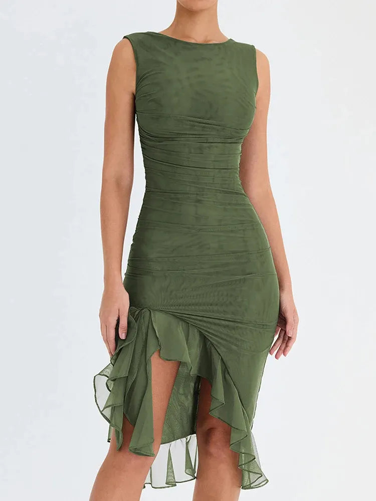 Fitted Short Tube Dress – Sleeveless Clubwear